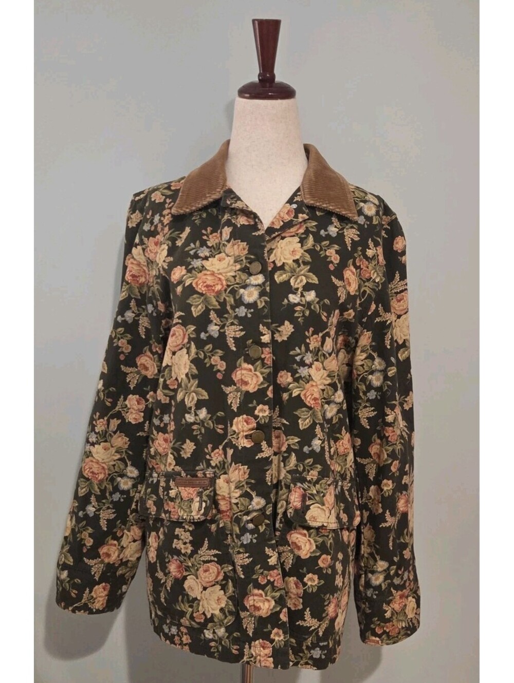 Lauren Ralph Lauren Jeans Co Size Petite Medium Floral Barn Jacket Vintage 90s
